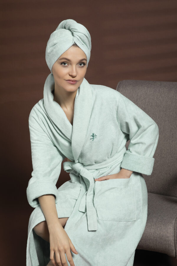 Unisex shawl bathrobe - Image 2